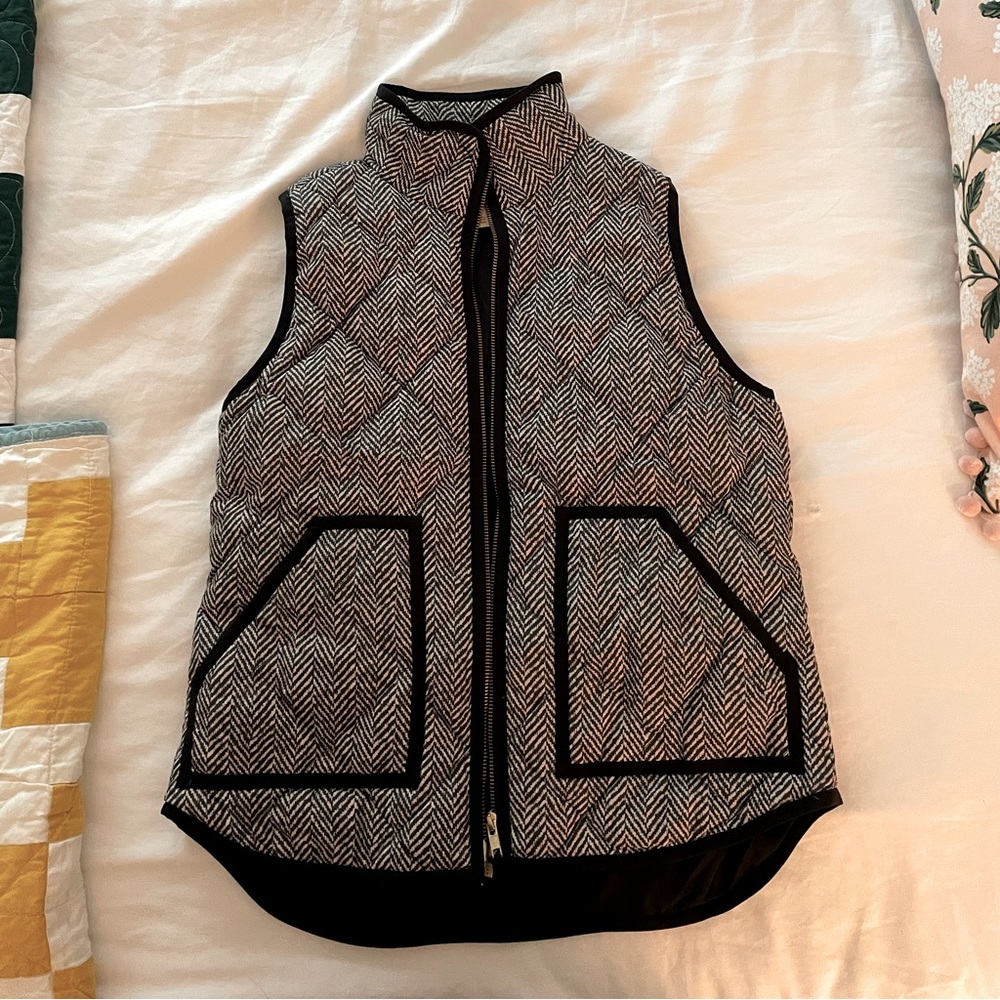 J.Crew Printed quilted puffer vest